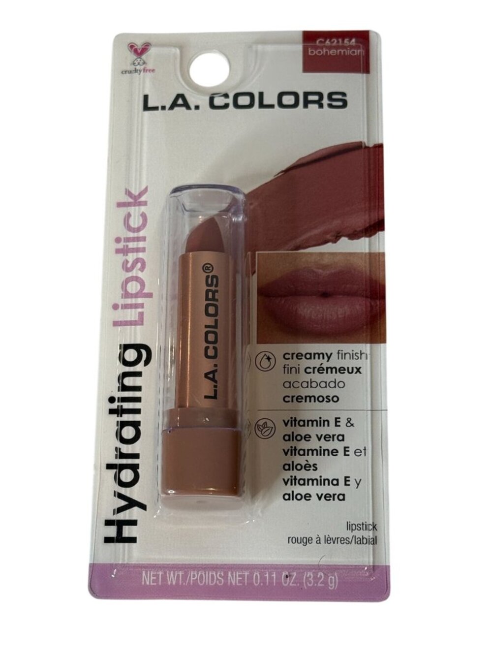 LA Colors Hydrating Lipstick Bohemian C62154 New